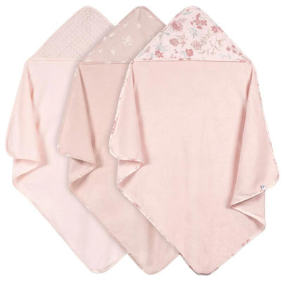 Just Born - 3Pk Hooded Towels Baby Girl Pink Image 1