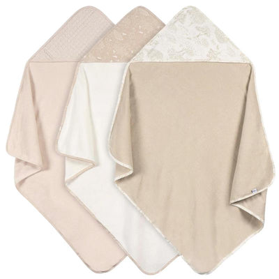 Just Born - 3Pk Hooded Towels Baby Neutral Tan Image 1