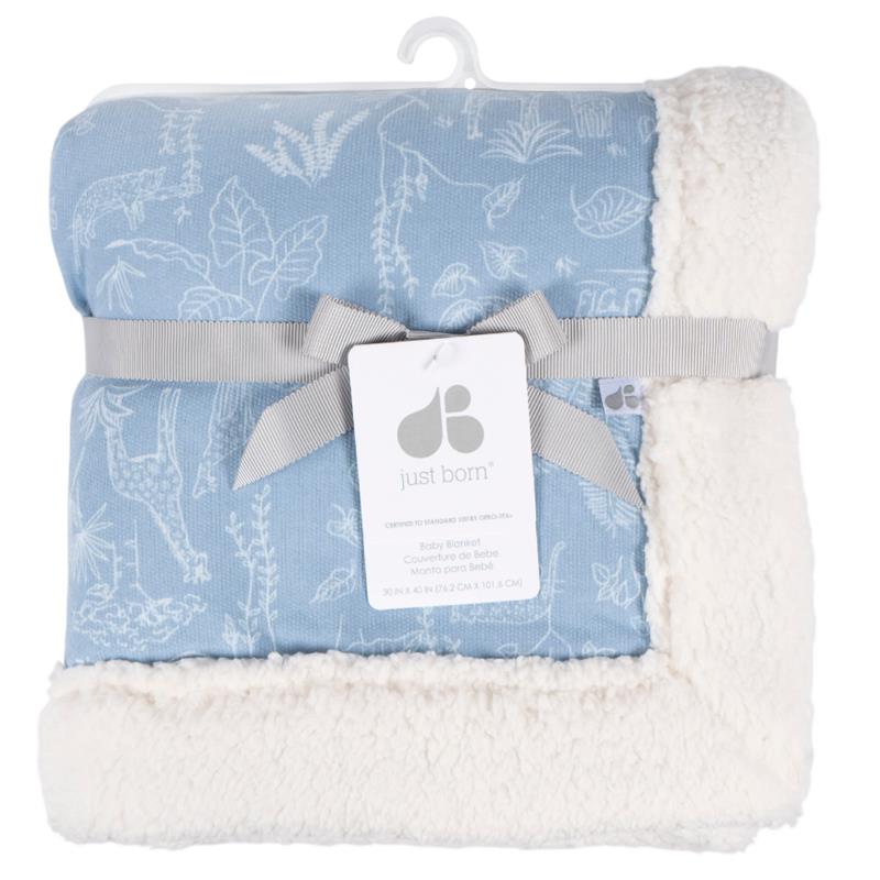 Just Born - Baby Boys Blue Jungle Plush Blanket Image 3