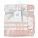 Just Born - Pink Plush Plaid Baby Blanket  Image 2