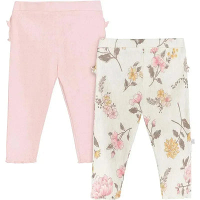 Just Born - Unisex Baby 2-Pack Pants, Vintage Floral, 3-6M Image 1