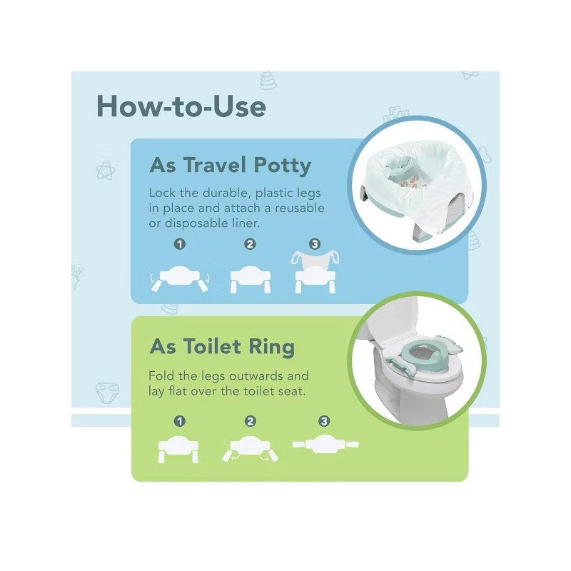 Kalencom Potette Plus 2-in-1 Portable Potty Trainer Seat - Mint Image 5
