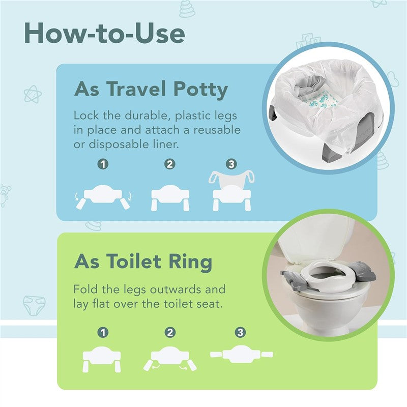 Kalencom Potette Plus 2-in-1 Travel Potty Trainer Seat - Pink Image 3