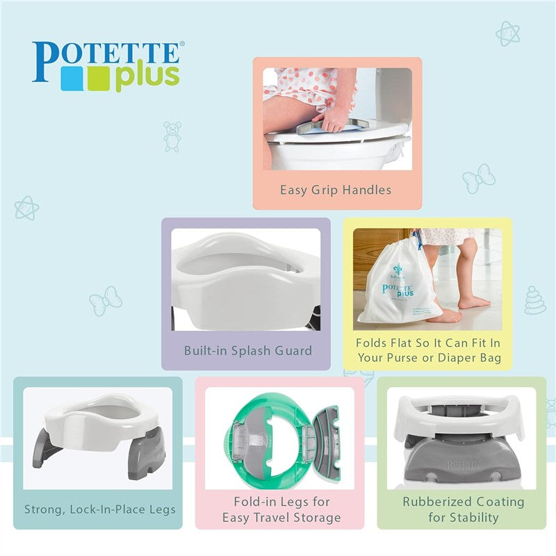 Kalencom Potette Plus 2-in-1 Travel Potty Trainer Seat - Pink Image 6