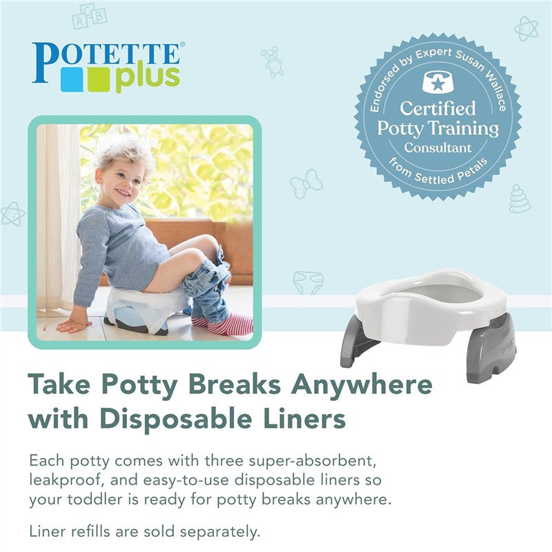 Kalencom Potette Plus 2-in-1 Travel Potty Trainer Seat - Pink Image 7