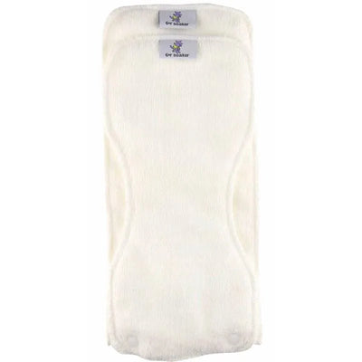 Microfiber soaker pad by Kanga Care, designed for absorbency in cloth diapers, features a soft white fabric.
