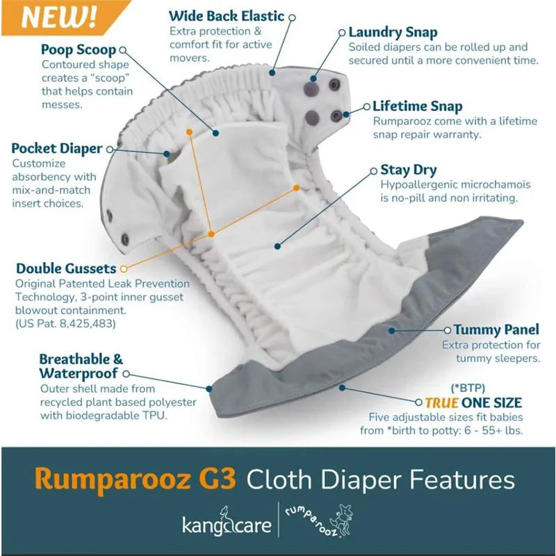 Kanga Care - Rumparooz G3 One Size Pocket Cloth Diaper, Copper Orange Image 2