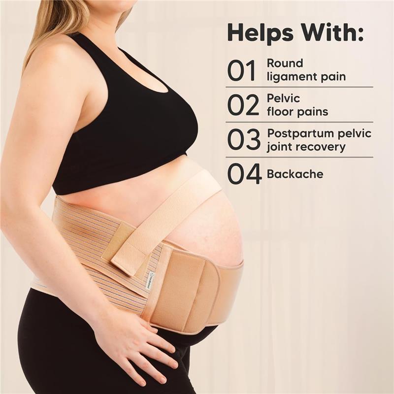 Keababies - 2-in-1 Pregnancy Belly Support Band, Classic Ivory Image 5