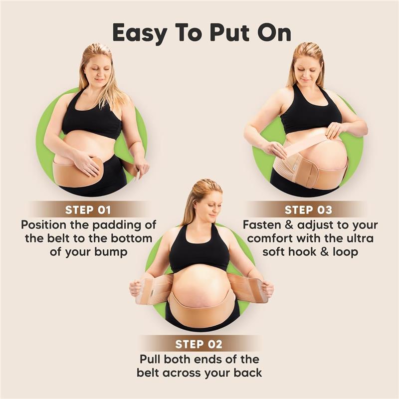 Keababies - 2-in-1 Pregnancy Belly Support Band, Classic Ivory Image 6