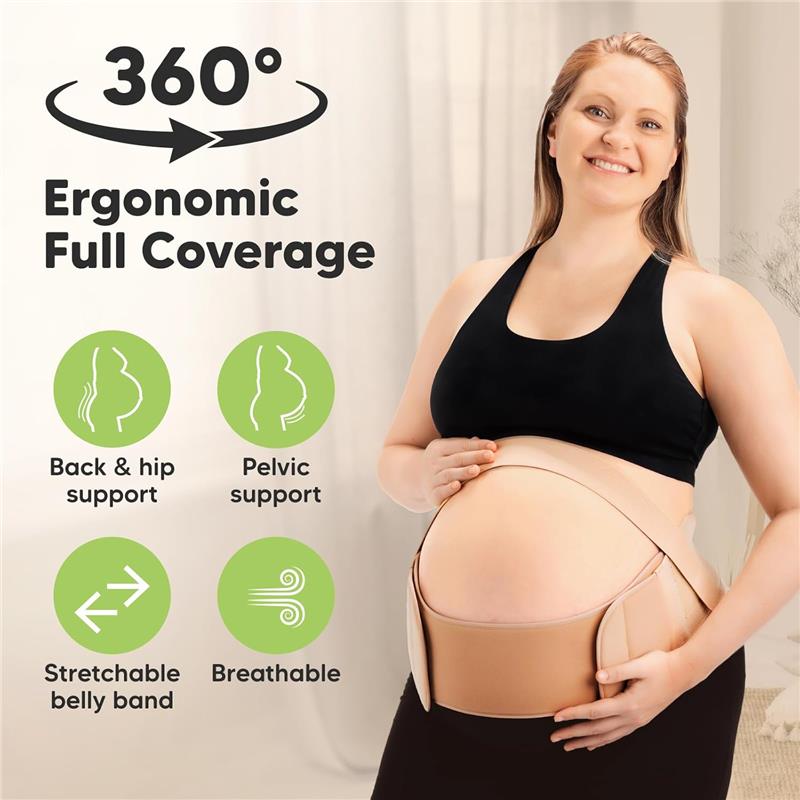 Keababies - 2-in-1 Pregnancy Belly Support Band, Classic Ivory Image 8