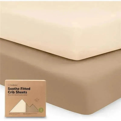 Keababies - 2-Pack Organic Cotton Fitted Crib Sheet, Pecan Image 1
