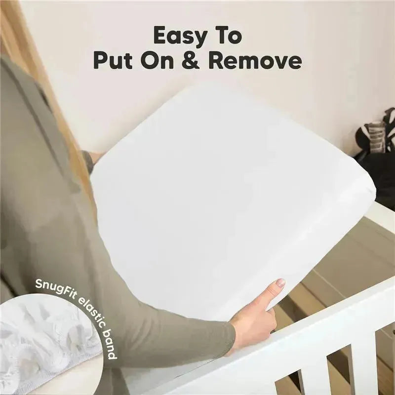 Keababies - 2-Pack Organic Cotton Fitted Crib Sheet,| Soft White Image 10