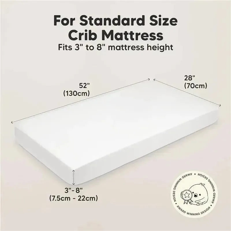 Keababies - 2-Pack Organic Cotton Fitted Crib Sheet,| Soft White Image 2
