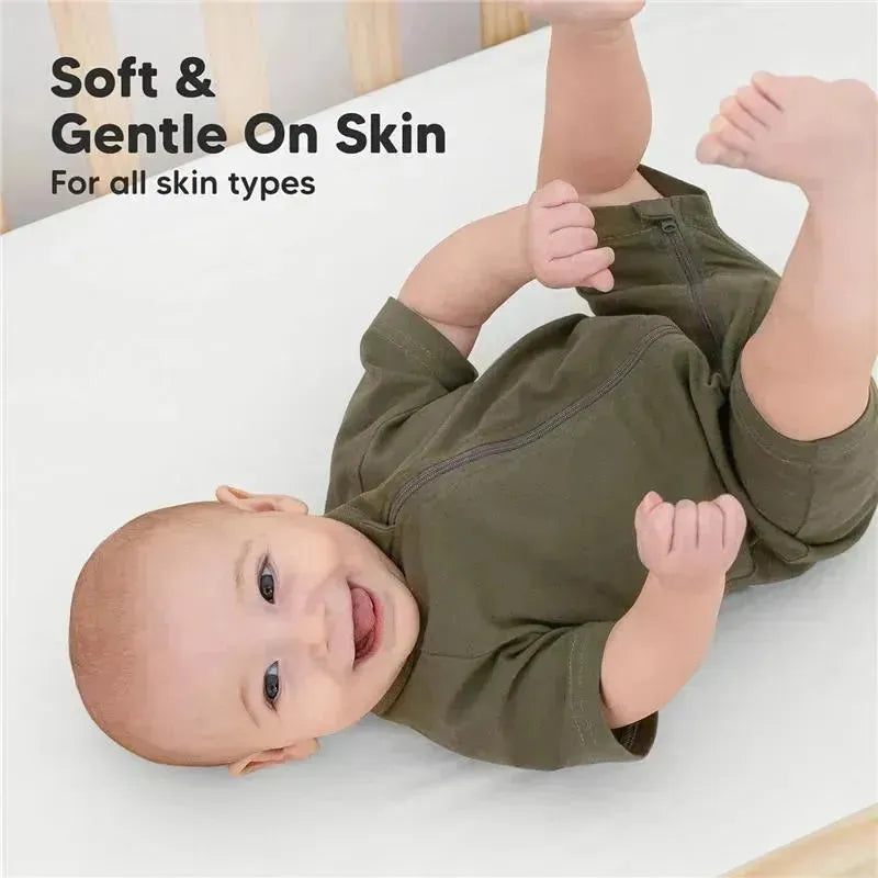 Keababies - 2-Pack Organic Cotton Fitted Crib Sheet,| Soft White Image 5