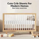 Keababies - 2-Pack Organic Cotton Fitted Crib Sheet,| Soft White Image 7