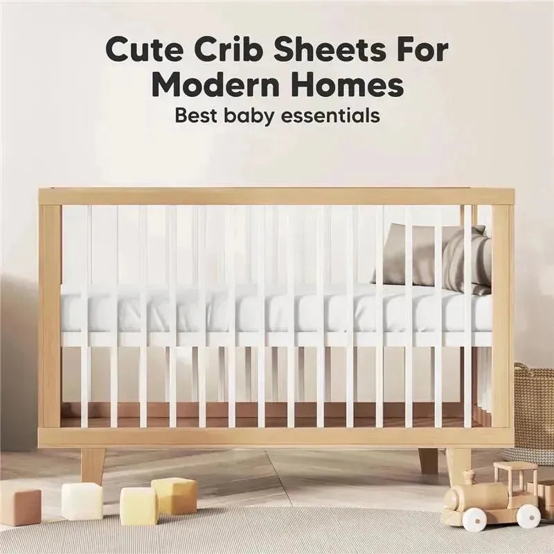 Keababies - 2-Pack Organic Cotton Fitted Crib Sheet,| Soft White Image 7