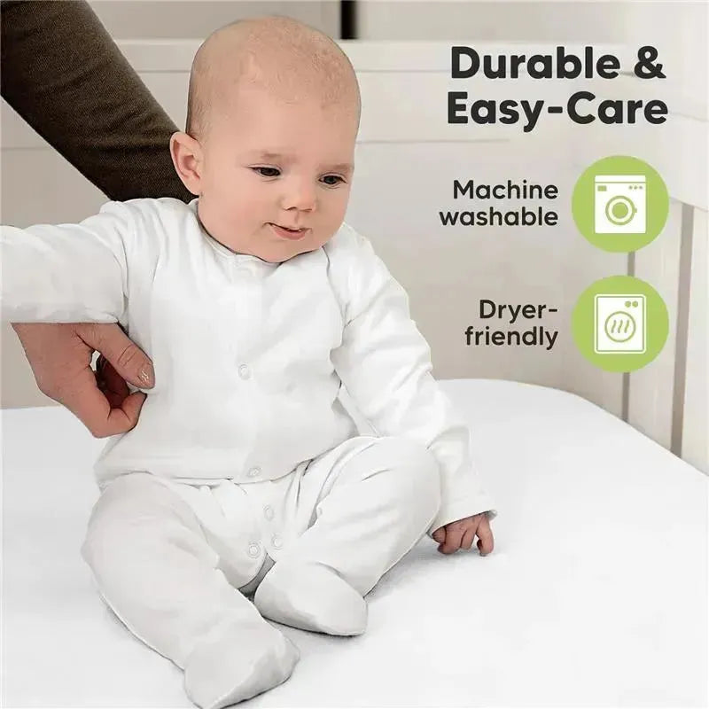 Keababies - 2-Pack Organic Cotton Fitted Crib Sheet,| Soft White Image 8