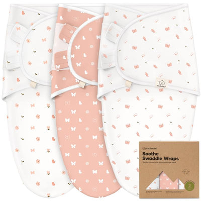 Keababies - 3Pk Soothe Baby Swaddles, Sleep Sack For Newborns, Butterflies 0/3M Image 1