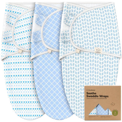 Keababies - 3Pk Soothe Baby Swaddles, Sleep Sack For Newborns, Storm 0/3M Image 1