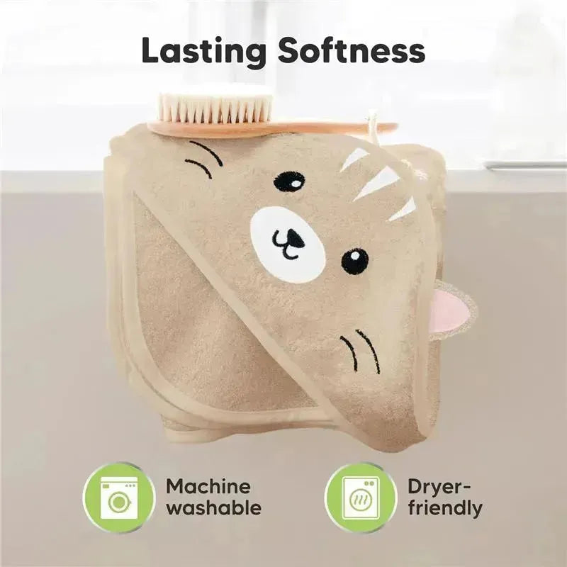 Keababies - Cuddle Baby Hooded Towel, Cat Image 4