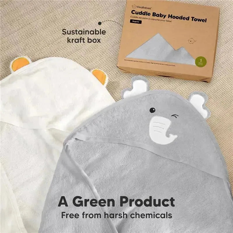 Keababies - Cuddle Baby Hooded Towel, Elephant Image 7