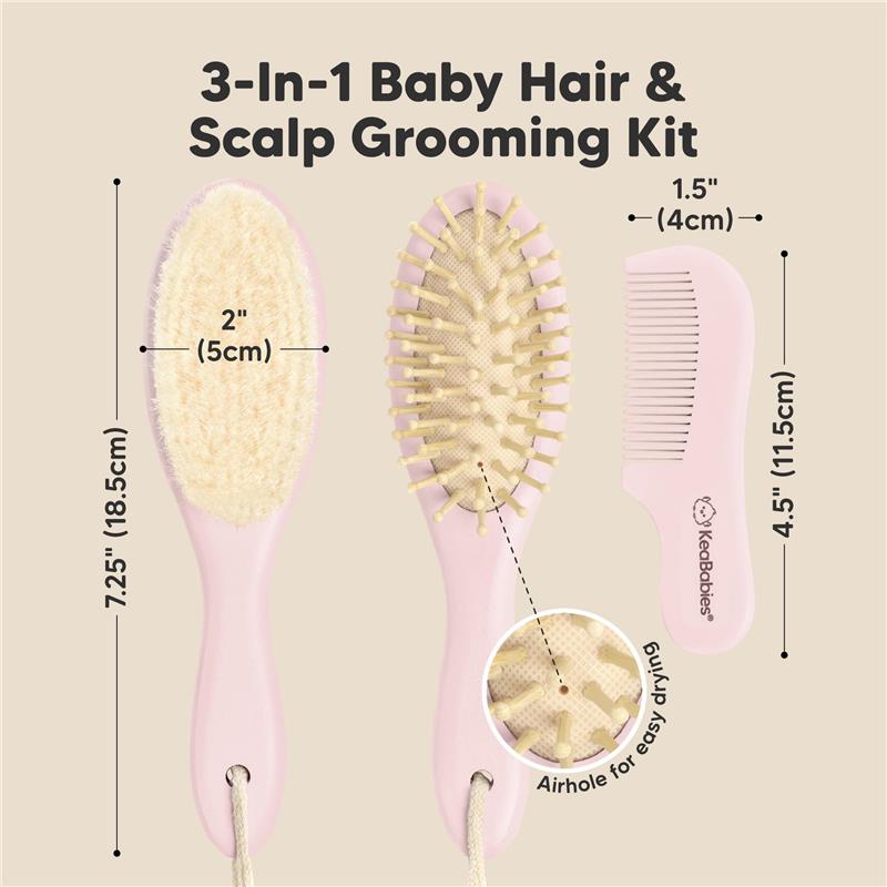Keababies - Hair Brush And Comb Set, Blush Image 2