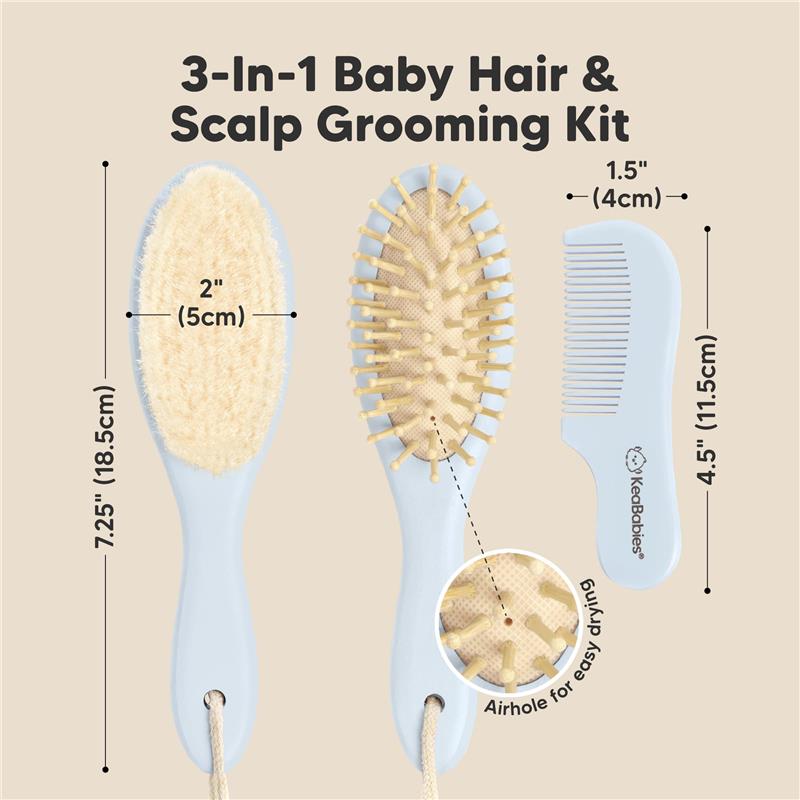 Keababies - Hair Brush & Comb Set, Frost Image 2