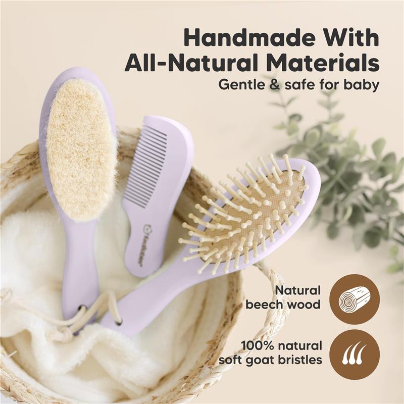 Keababies - Hair Brush & Comb Set, Thistle Image 4