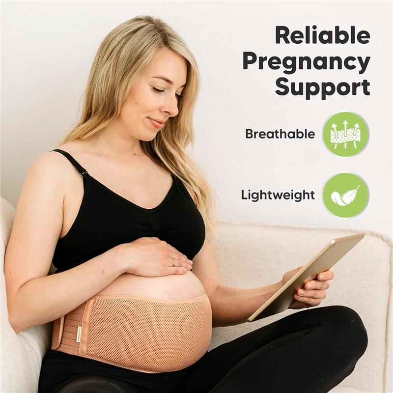 KeaBabies - Maternity Belly Bands for Pregnant Women Beige Image 8