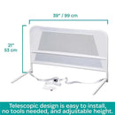 Kidco - Children's Toddler Mesh 39 Inches Long Bed Rail Guard, White Image 6