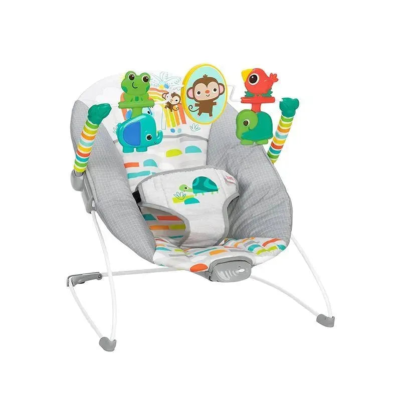 Kids II - Bright Starts Playful Paradise Comfy Baby Bouncer Seat with Soothing Vibration Image 1