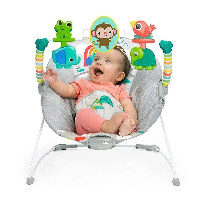 Kids II - Bright Starts Playful Paradise Comfy Baby Bouncer Seat with Soothing Vibration Image 2