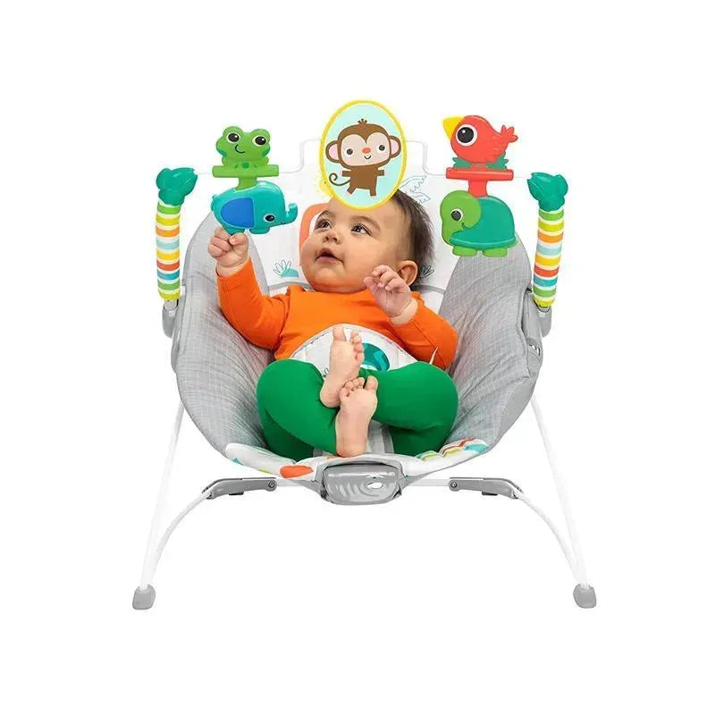 Kids II - Bright Starts Playful Paradise Comfy Baby Bouncer Seat with Soothing Vibration Image 3