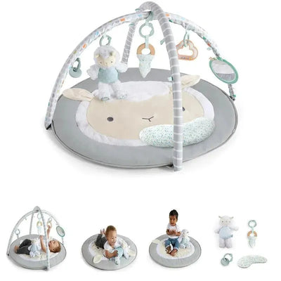 Ingenuity - Sheppy’s Spot Ultra Plush Baby Activity Gym & Tummy Time Mat Image 1