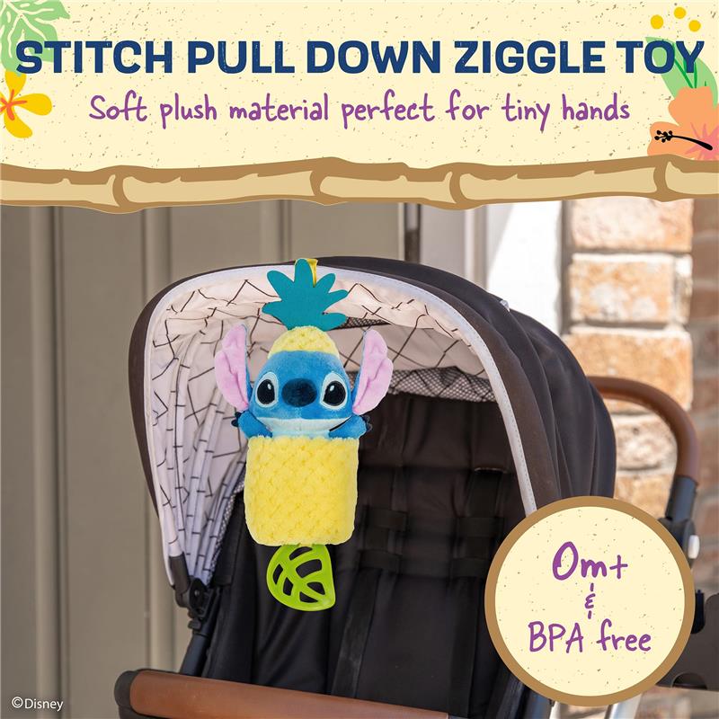 KIDS PREFERRED - Disney Baby Lilo and Stitch Toys Stitch Pulldown Pineapple Ziggle Sensory Toy Image 2