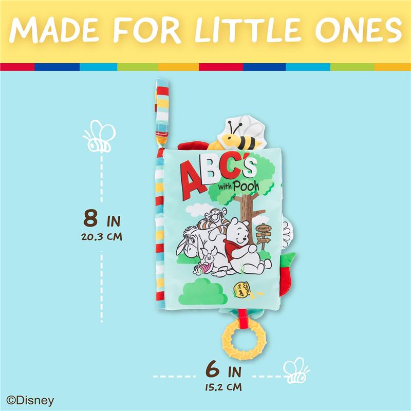 KIDS PREFERRED - Disney Baby Winnie The Pooh Deluxe Soft Book Abc's with Pooh On-The-Go Sensory Books for Babies with Crinkle Pages Image 4