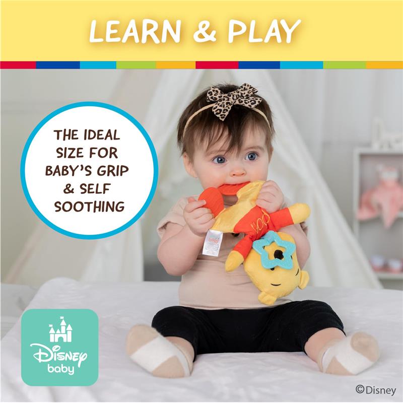 KIDS PREFERRED - Disney Baby Winnie The Pooh Sensory Blanky with Crinkle and Teether  Image 6