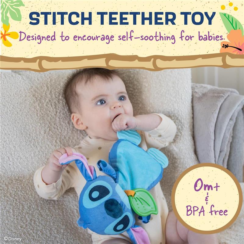 Kids Preferred - Disney Baby's Stitch Plush and Sensory Crinkle Teether Toys  Image 2
