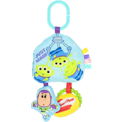 Kids Preferred Disney Toy Story The Claw Jingle Toy featuring Little Green Aliens and Buzz Lightyear, includes a clip for attachment.