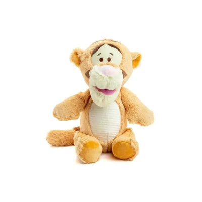 Small Tigger plush toy with a smiling face, orange-brown fur, and a white striped belly, designed for kids.