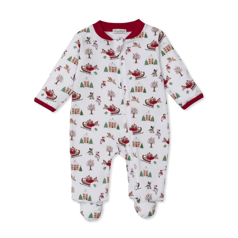 Kissy Kissy - Baby Footie With Zipper Christmas Dog Image 1