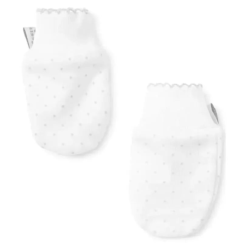 Kissy Kissy - Dots Print Mittens, White/Silver Image 1