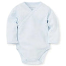 Kissy Kissy - Baby Boy Pointelle Long Sleeve Cross Bodysuit, Light Blue Image 1