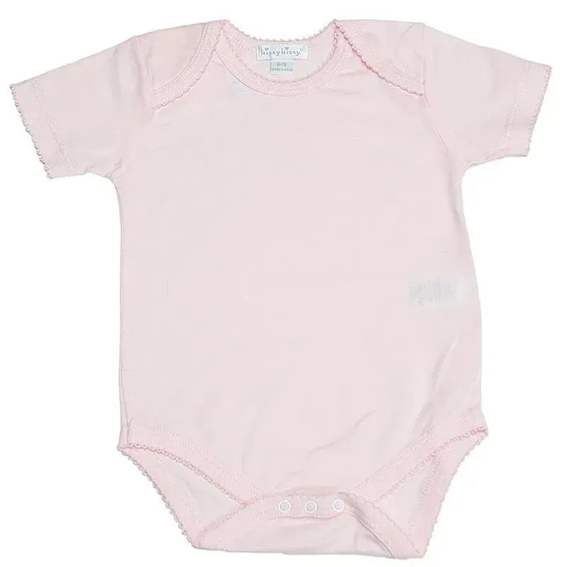 Kissy Kissy - Baby Girl Pointelle Short Sleeve Body, Pink Image 1