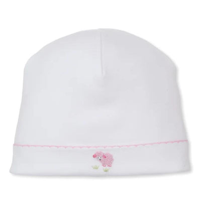 Kissy Kissy Premier Sweet Sheep White/Pink Hand Embroidery Hat Image 1
