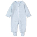 Kissy Kissy - Baby Blue Stripe Footie With Zip, Light Blue Image 1