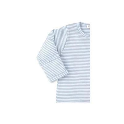 Kissy Kissy - Baby Blue Stripe Footie With Zip, Light Blue Image 2