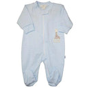 Kissy Kissy - Baby Boy Stripe Footie With Zipper Sophie La Girafe, Light Blue Image 1