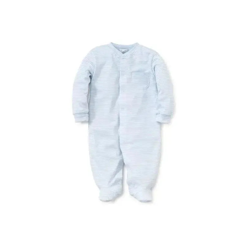 Kissy Kissy - Baby Boy Stripes Footie, Light Blue Image 1