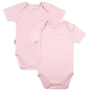 Kushies - 2 Pack Short Sleeve Bodysuit Pink Solid / Stripe Image 1